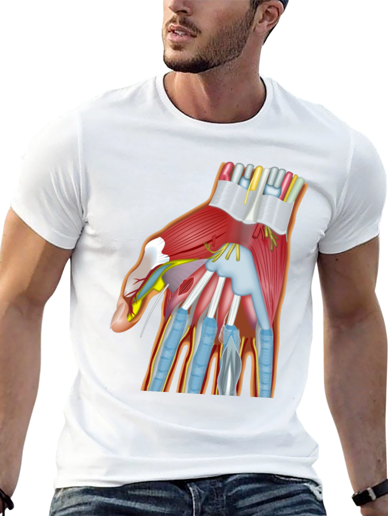 Anatomy Hand Graphic Black T-Shirt