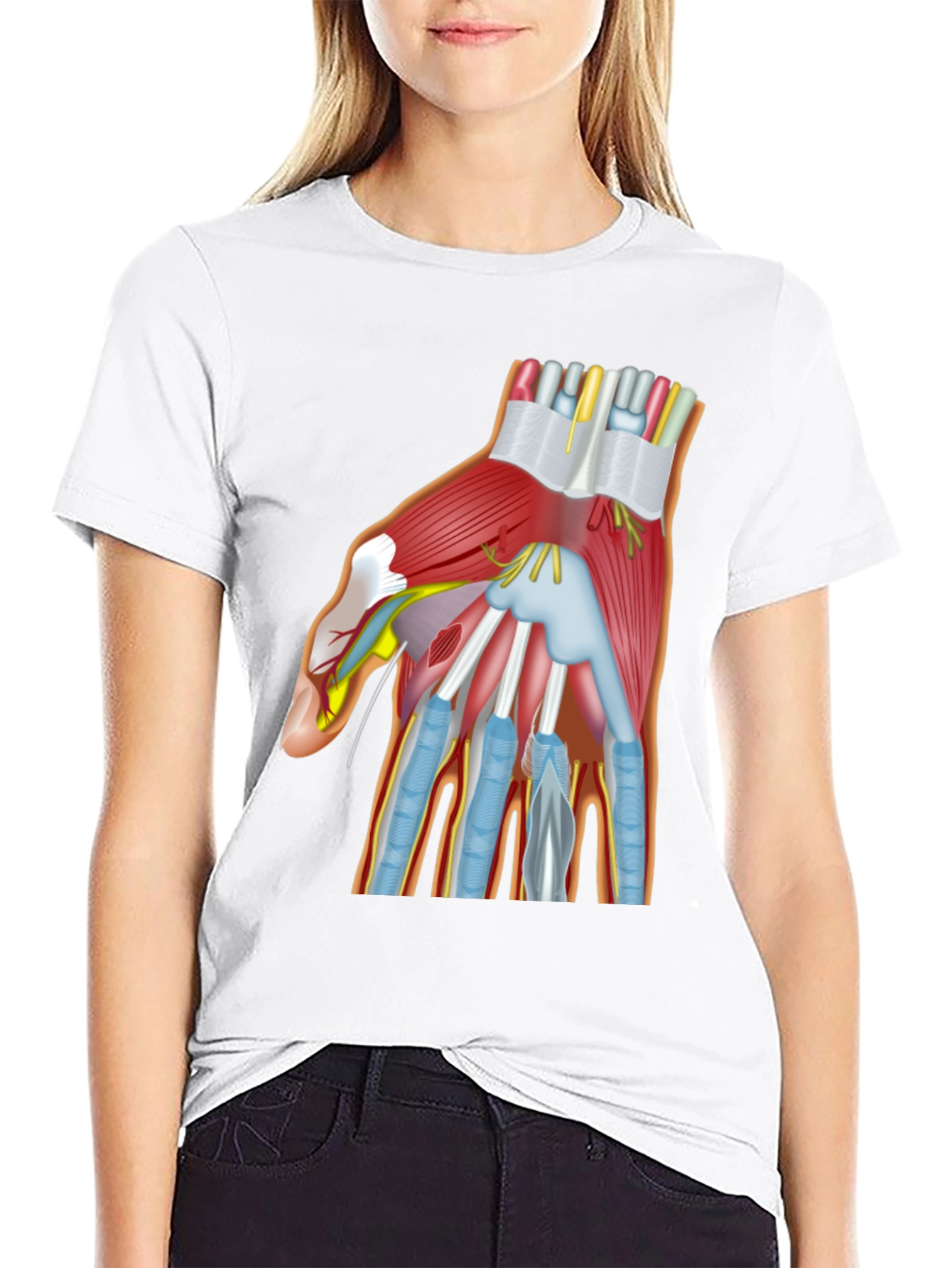 Anatomy Hand Graphic Black T-Shirt