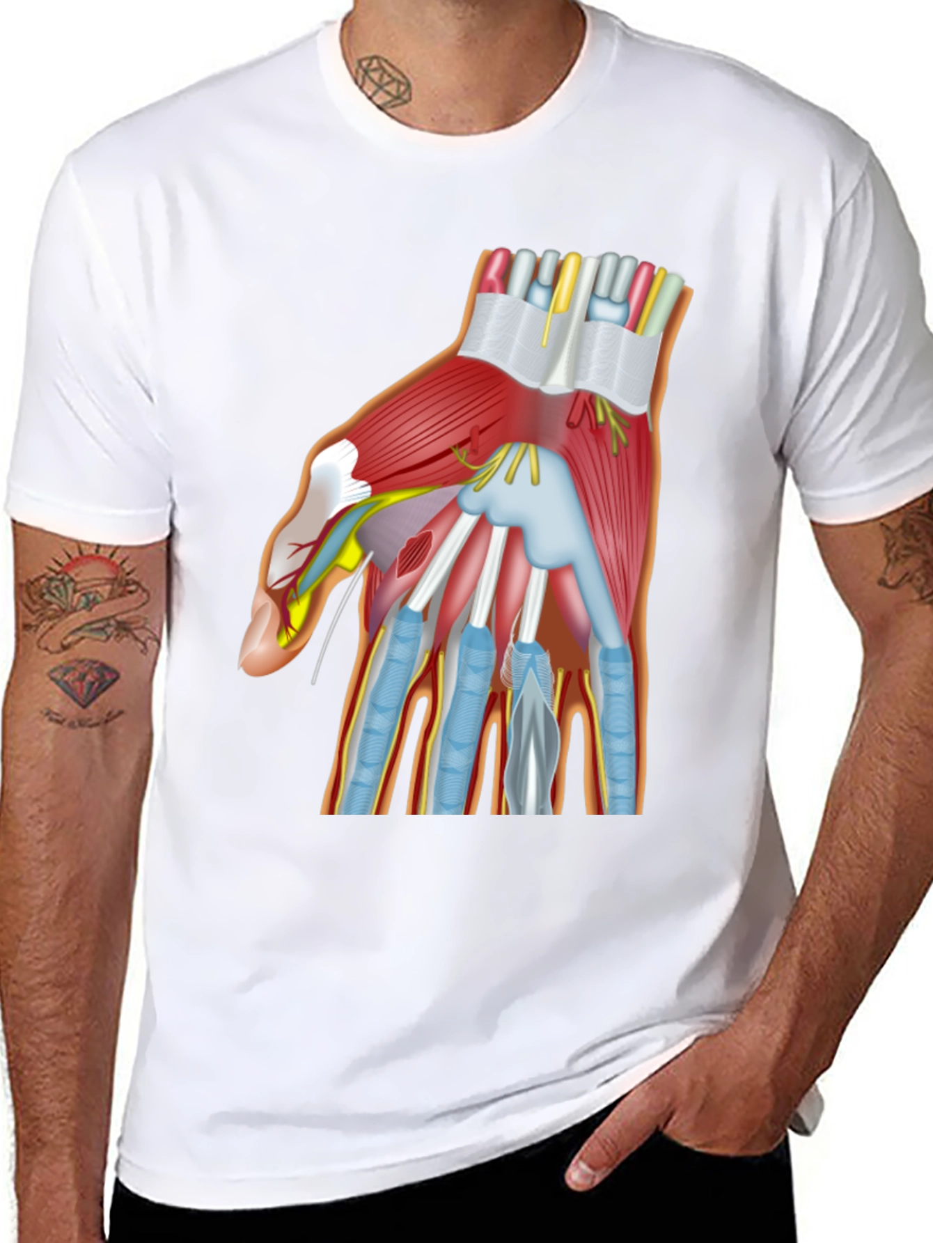 Anatomy Hand Graphic Black T-Shirt