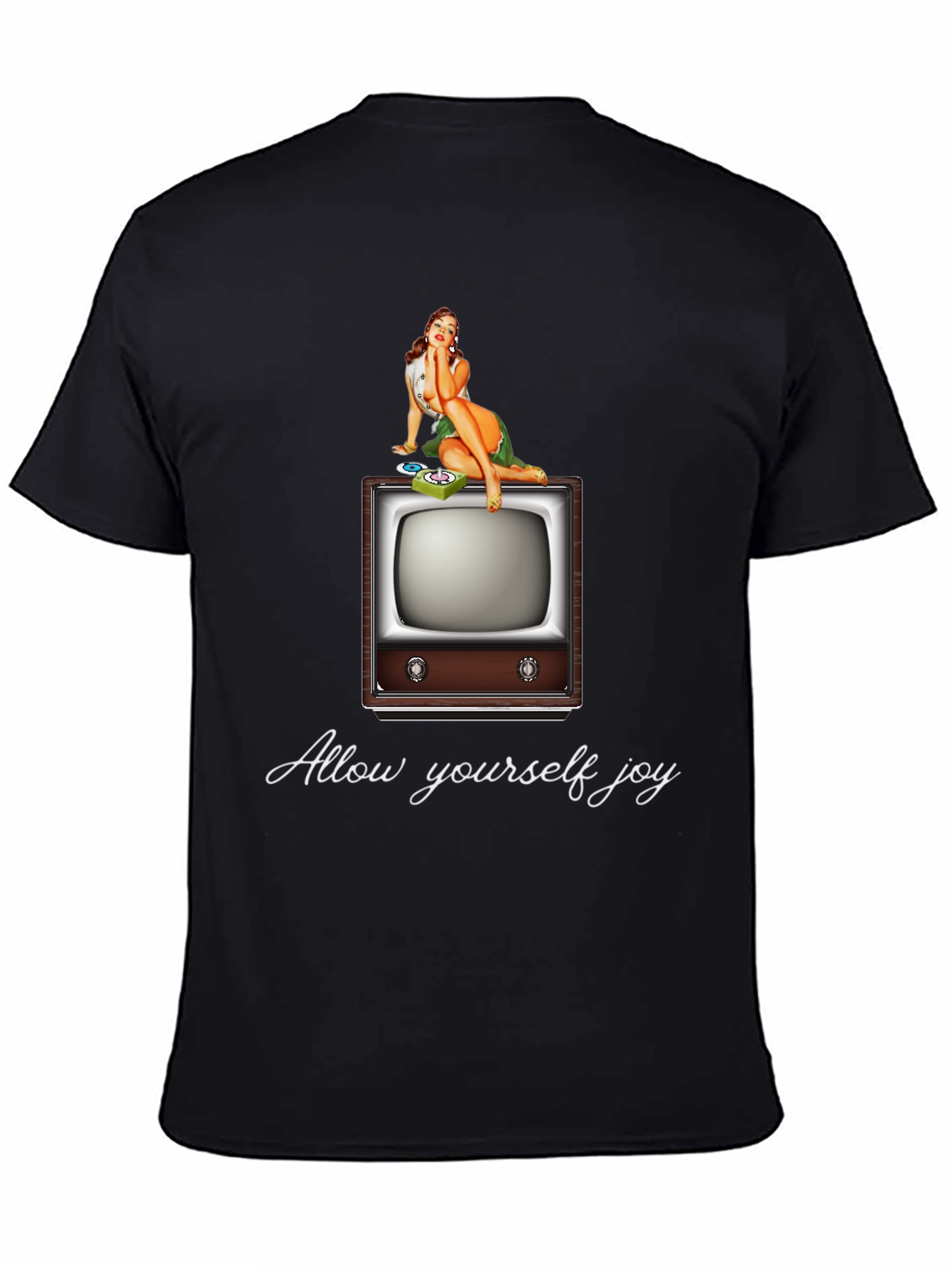 Retro TV Pin-Up Graphic T-Shirt