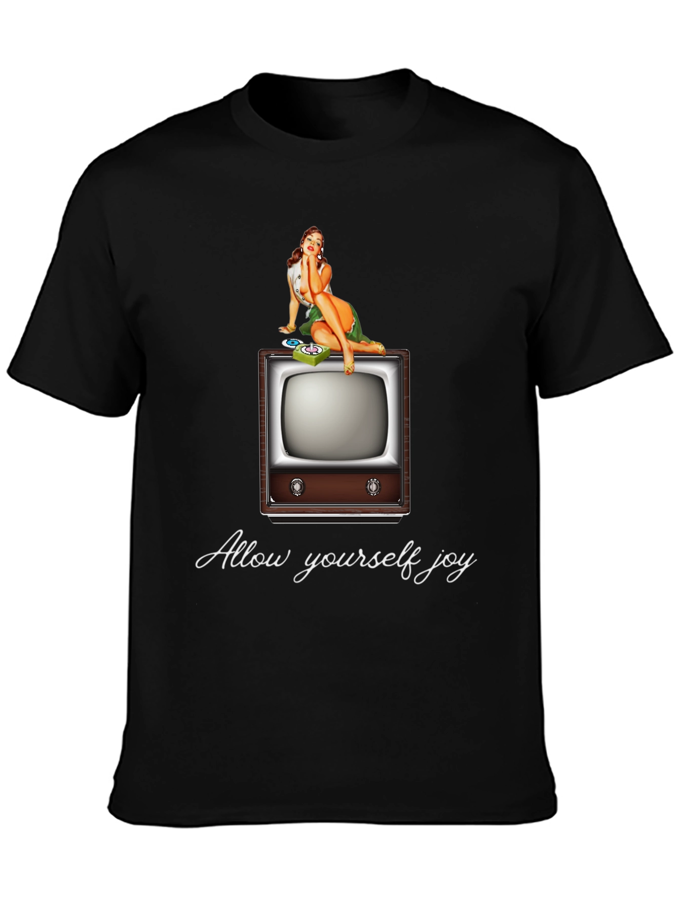 Retro TV Pin-Up Graphic T-Shirt