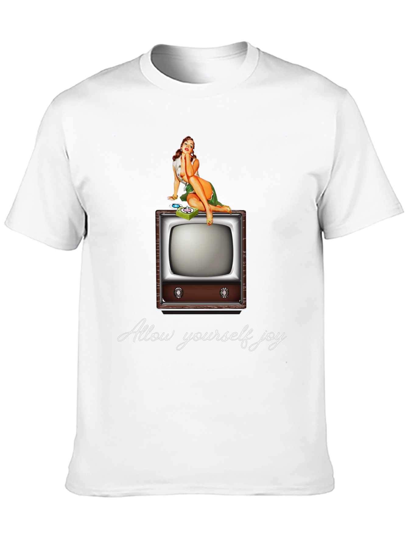 Retro TV Pin-Up Graphic T-Shirt