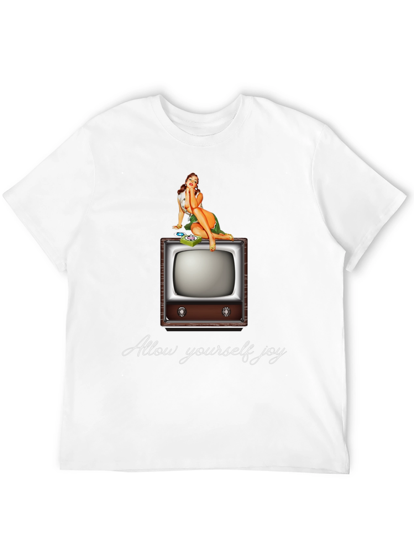 Retro TV Pin-Up Graphic T-Shirt