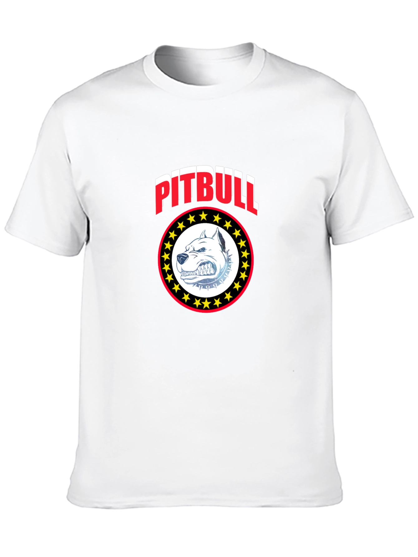 Pitbull Dog Graphic Print Black T-Shirt