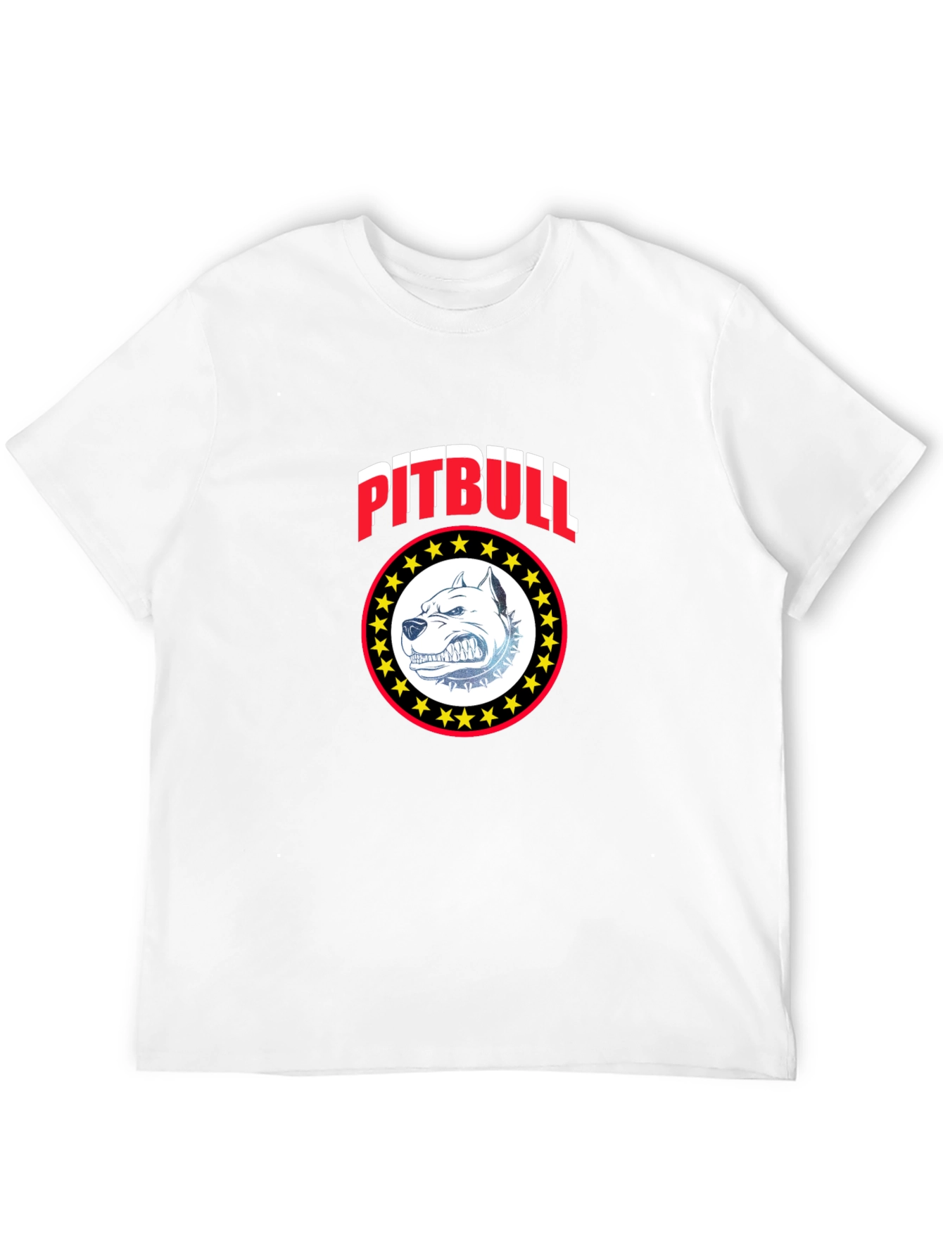 Pitbull Dog Graphic Print Black T-Shirt
