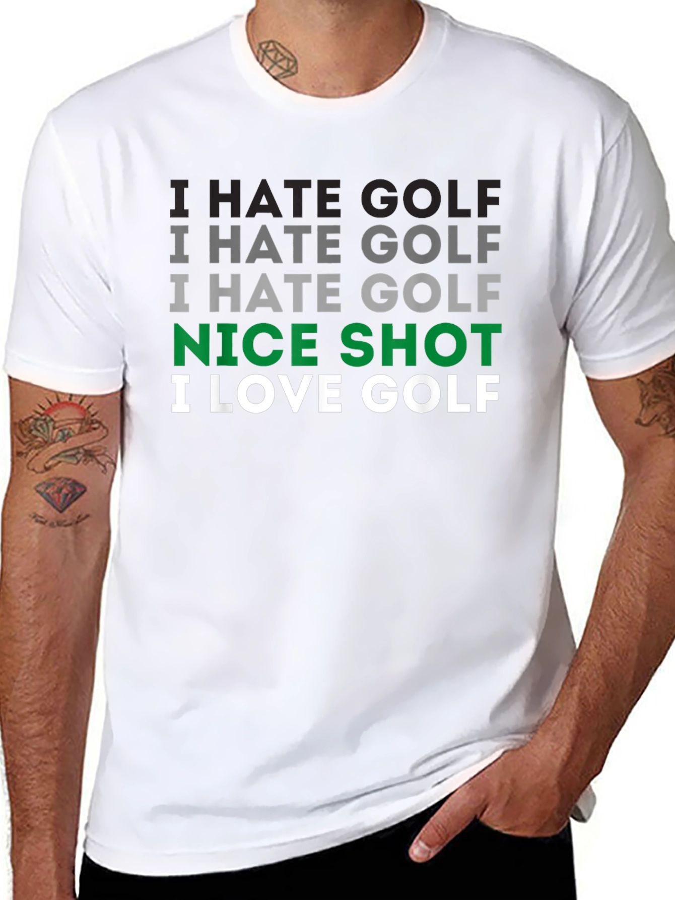 I Hate Golf Nice Shot I Love Golf T-Shirt