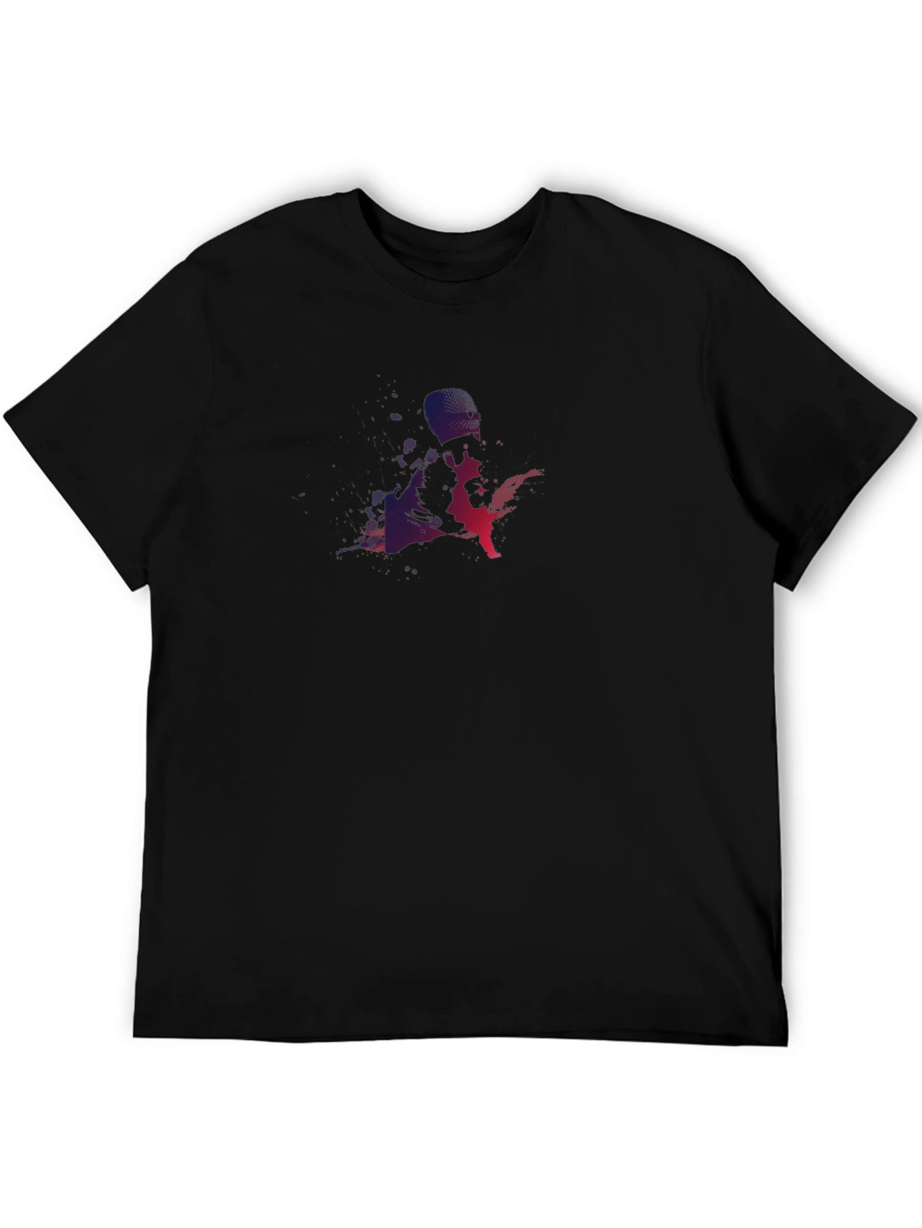 Gradient Silhouette Graphic Black T-Shirt