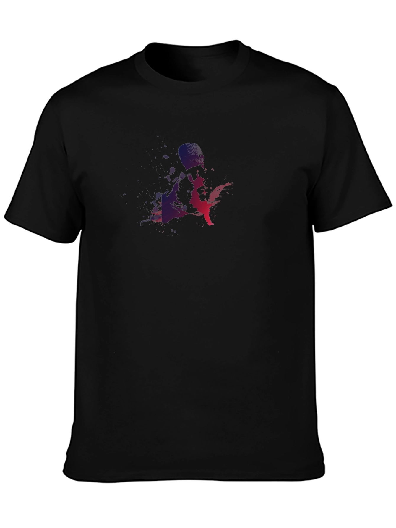 Gradient Silhouette Graphic Black T-Shirt