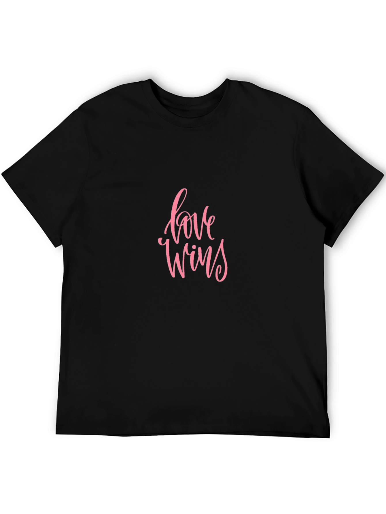 Love Wins Black Crew Neck T-Shirt
