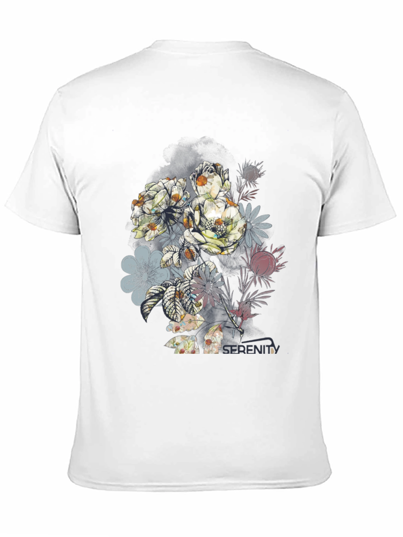 Floral Serenity Black Graphic Tee