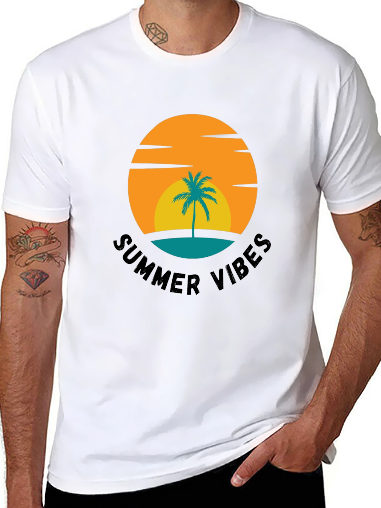 Summer Vibes Palm Tree Graphic Tee