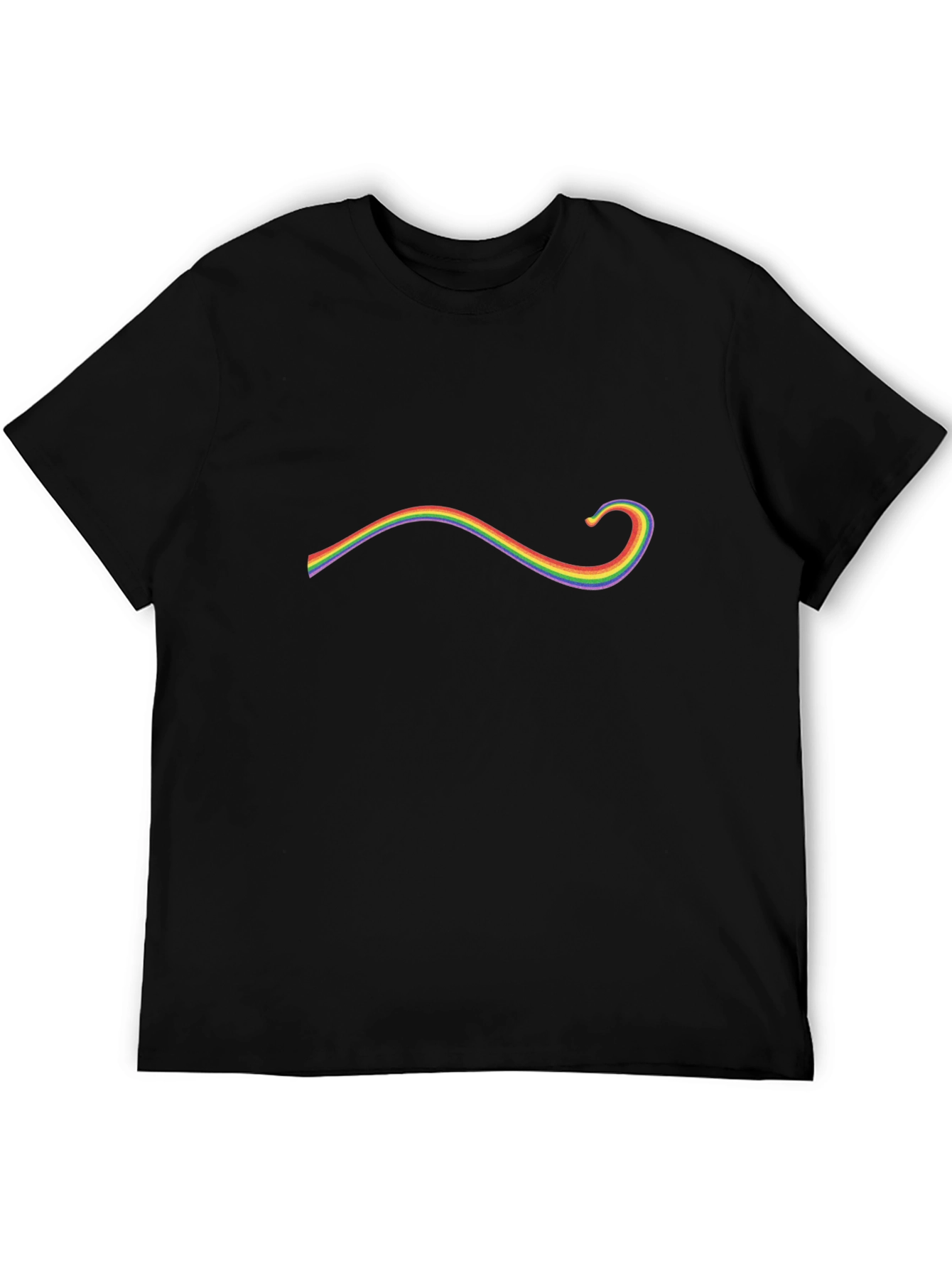 Rainbow Swirl Graphic Black T-Shirt