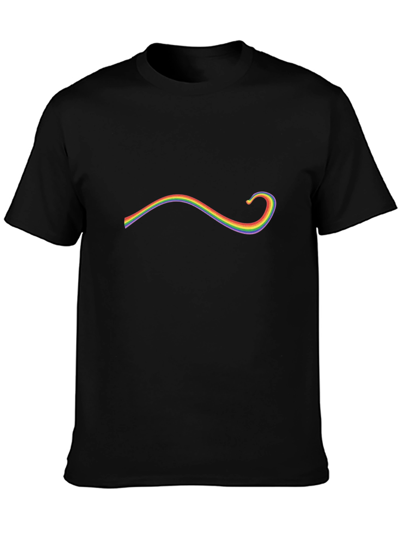 Rainbow Swirl Graphic Black T-Shirt