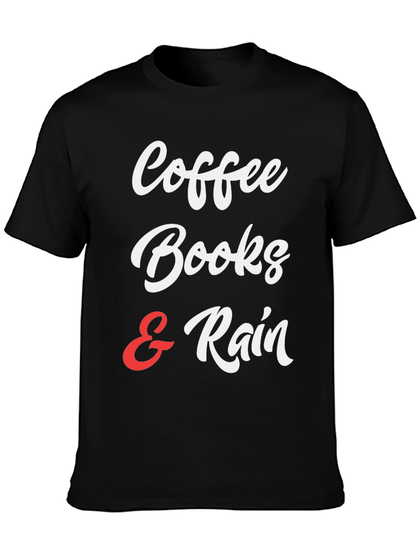 Coffee Books & Rain Graphic T-Shirt