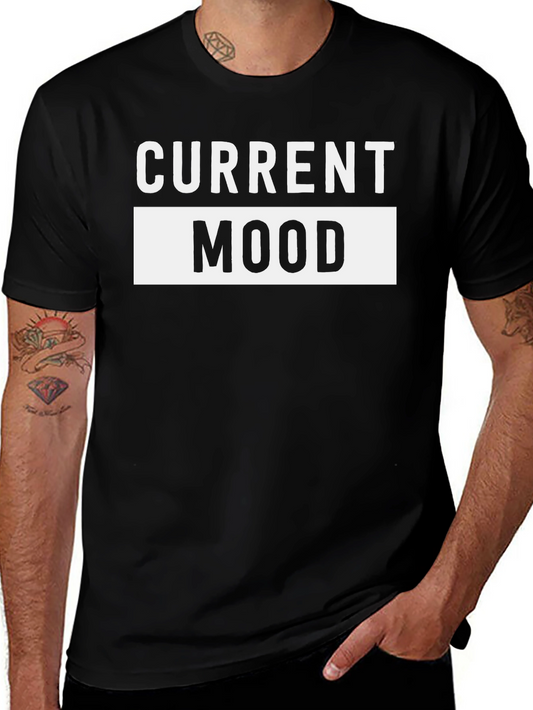 Current Mood Graphic Tee - Casual Black T-Shirt