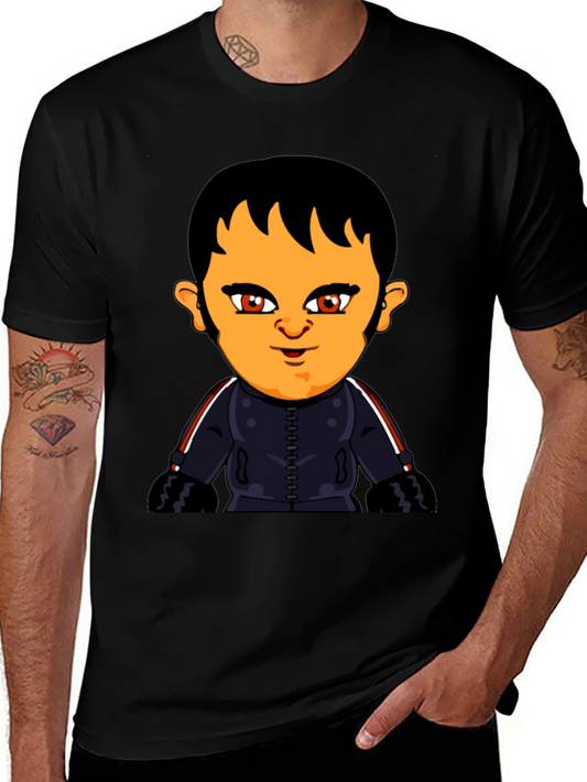 Cartoon Character Graphic T-Shirt - Black
