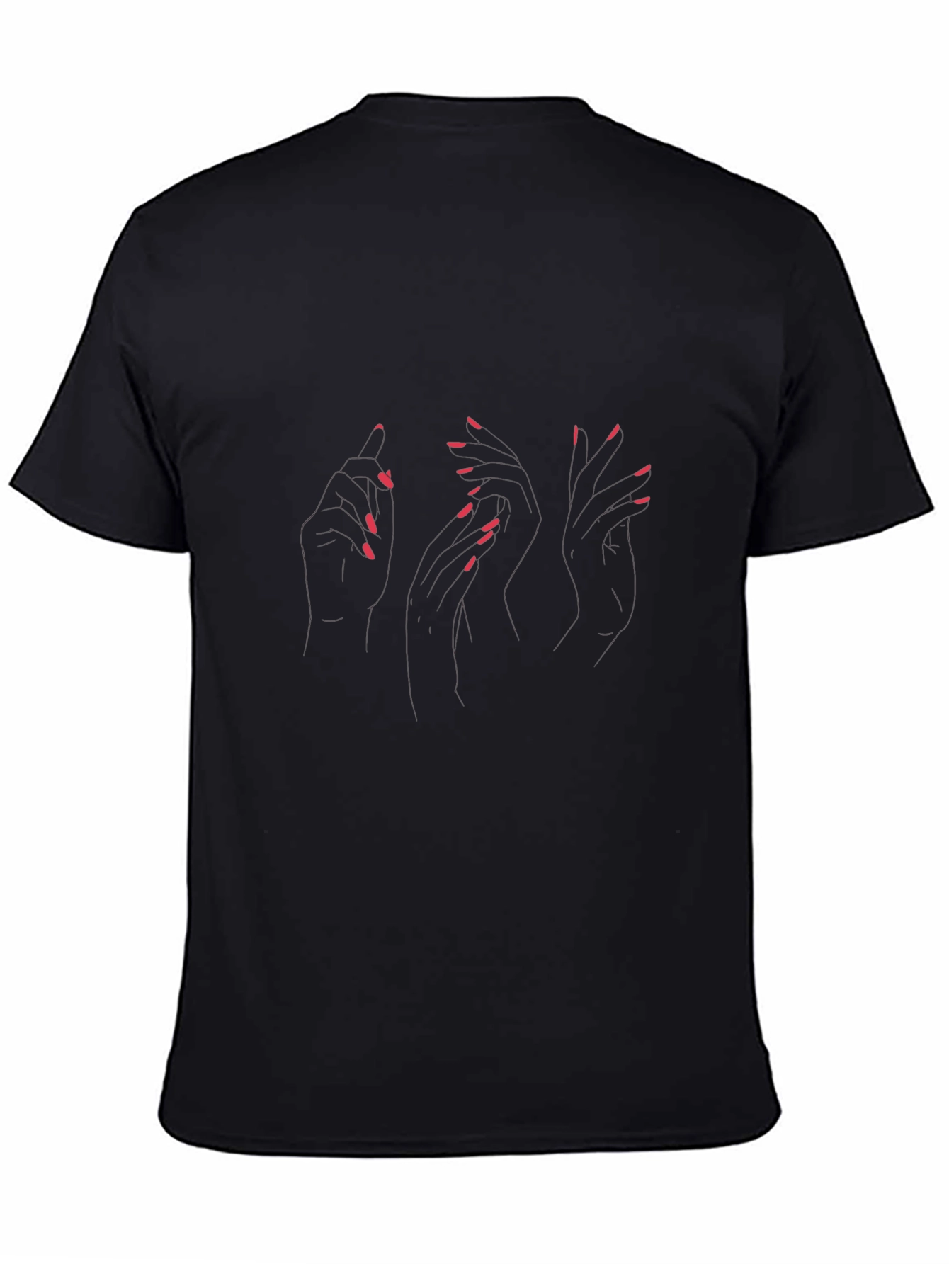 Minimalist Hands Graphic Black T-Shirt