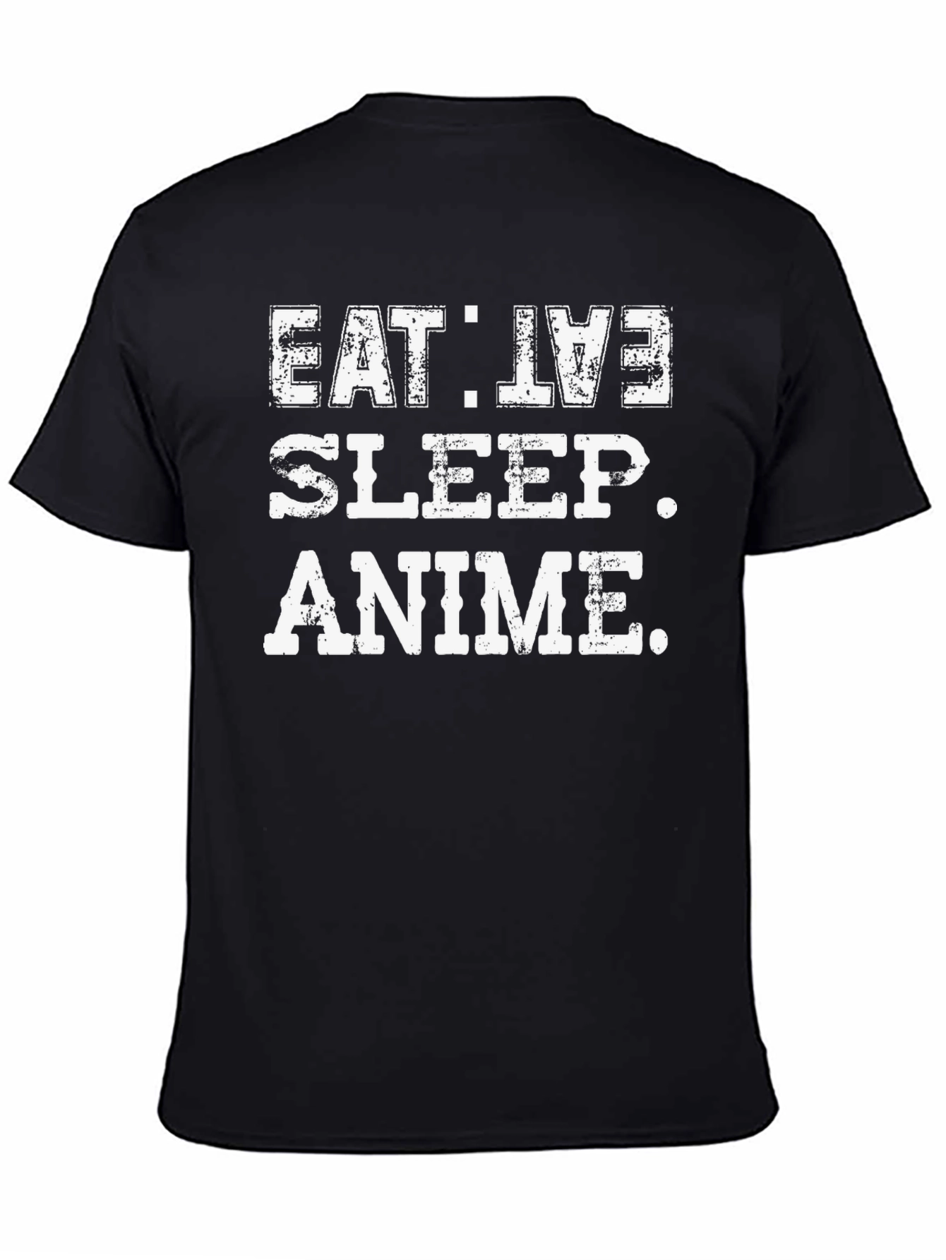 Eat Live Sleep Anime Black Graphic T-Shirt