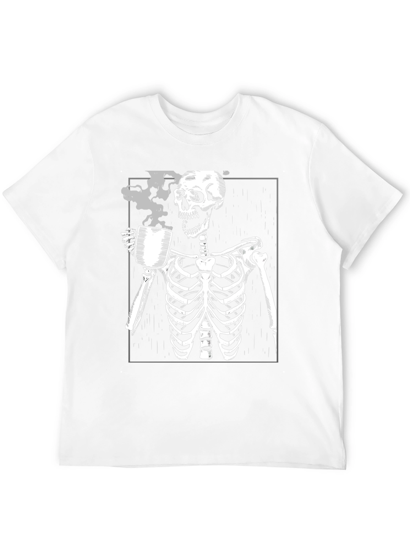 Skeleton Coffee T-Shirt - Death Before Decaf