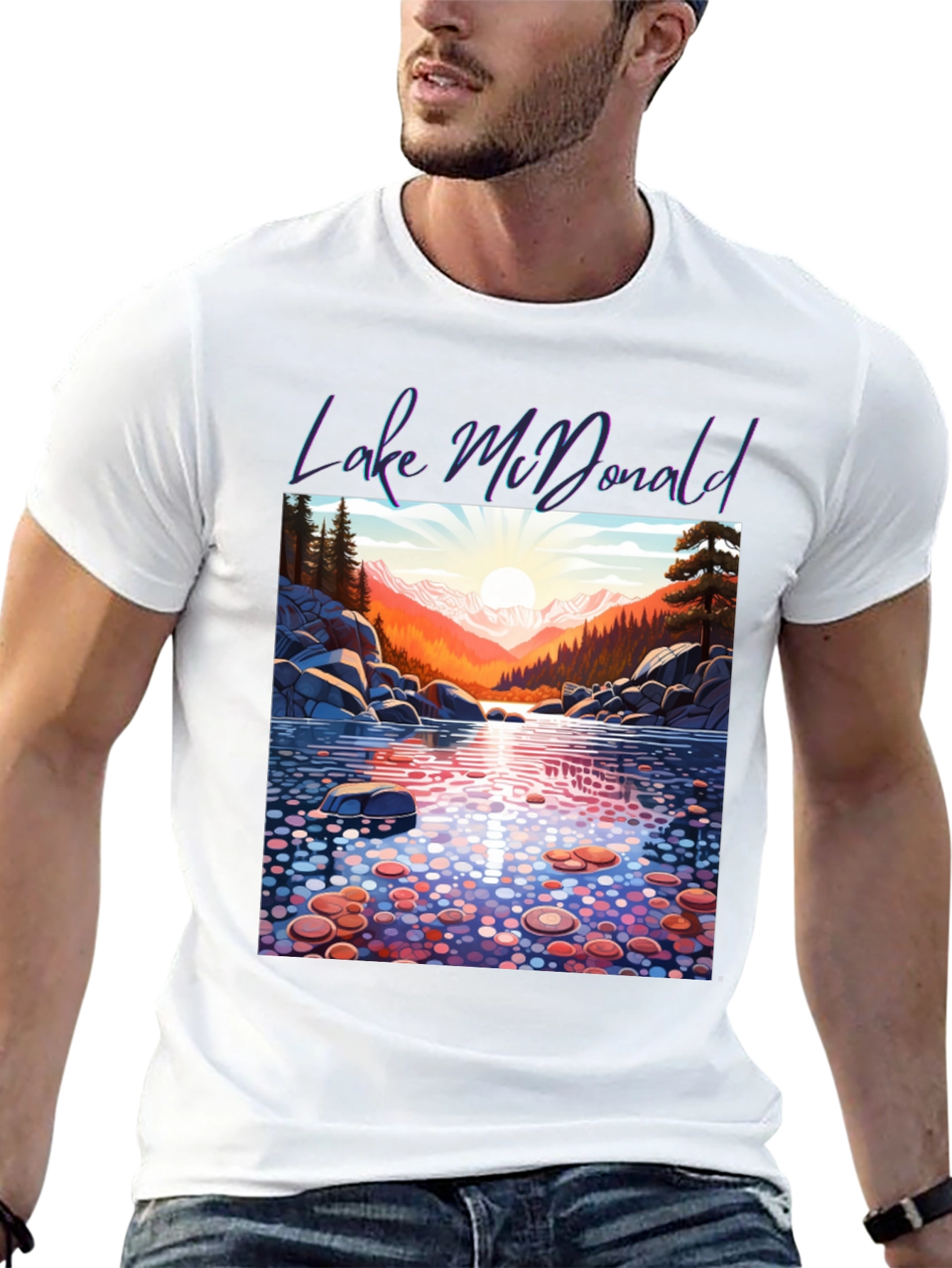 Lake McDonald Graphic Tee - Nature Inspired T-Shirt