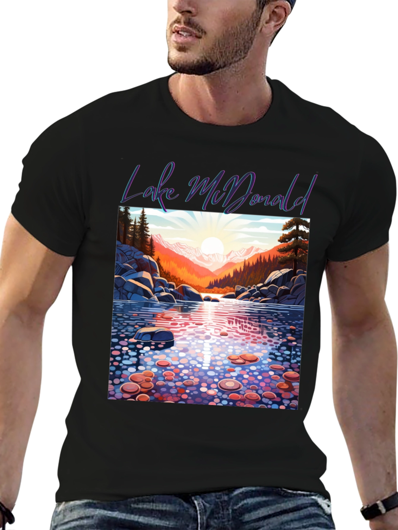 Lake McDonald Graphic Tee - Nature Inspired T-Shirt