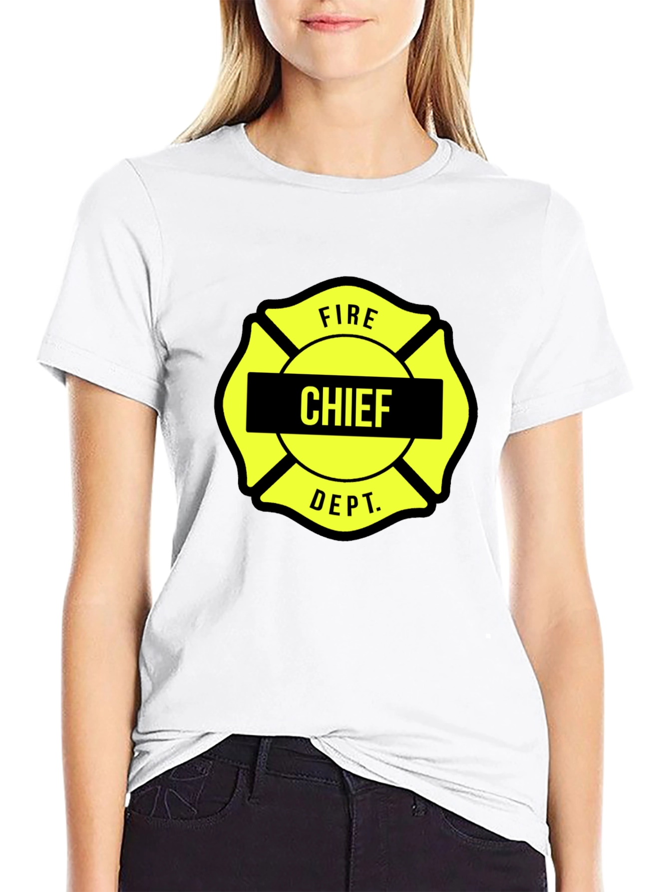 Fire Chief Maltese Cross Black T-Shirt