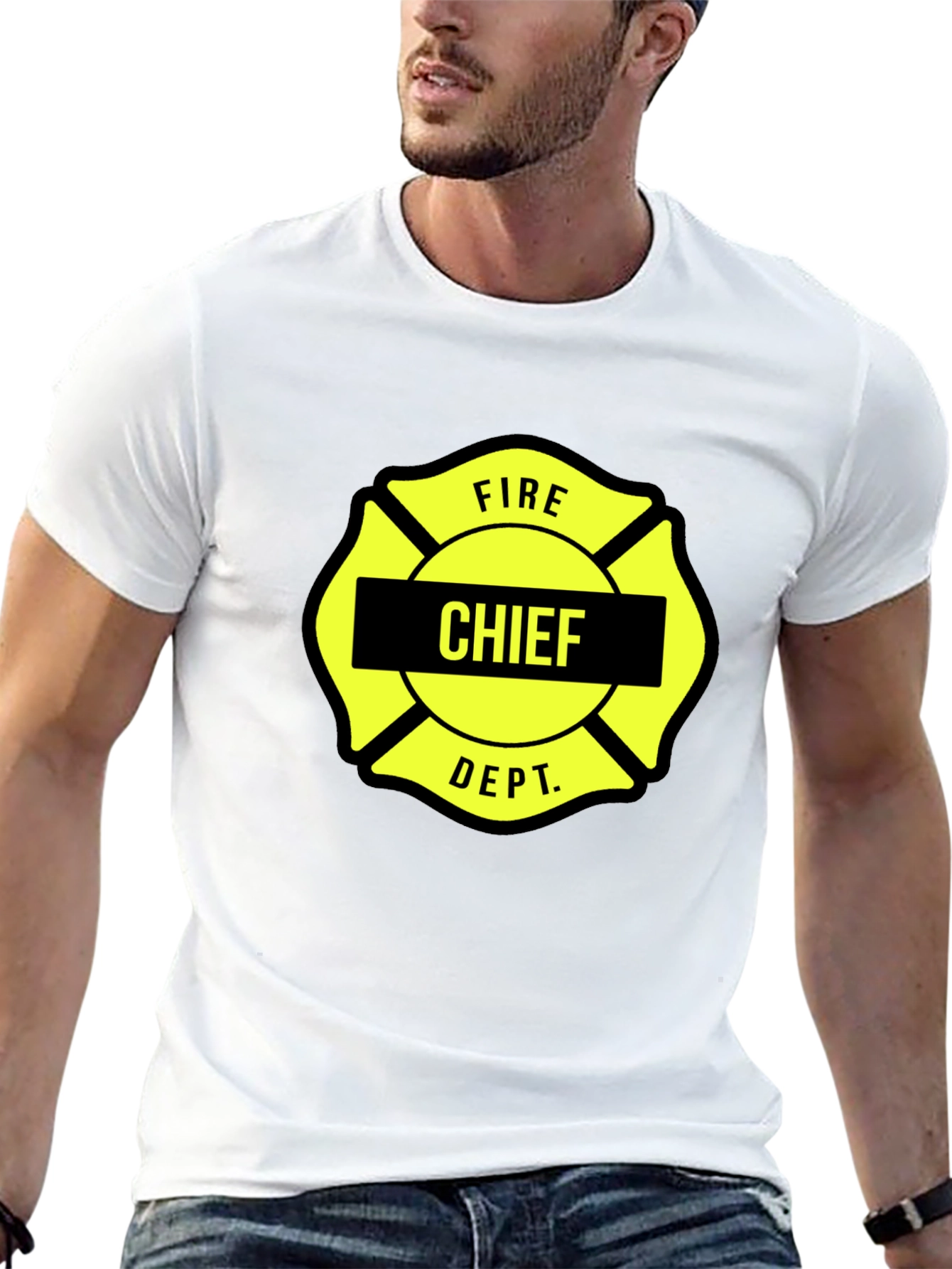 Fire Chief Maltese Cross Black T-Shirt