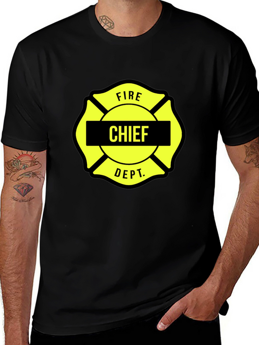 Fire Chief Maltese Cross Black T-Shirt