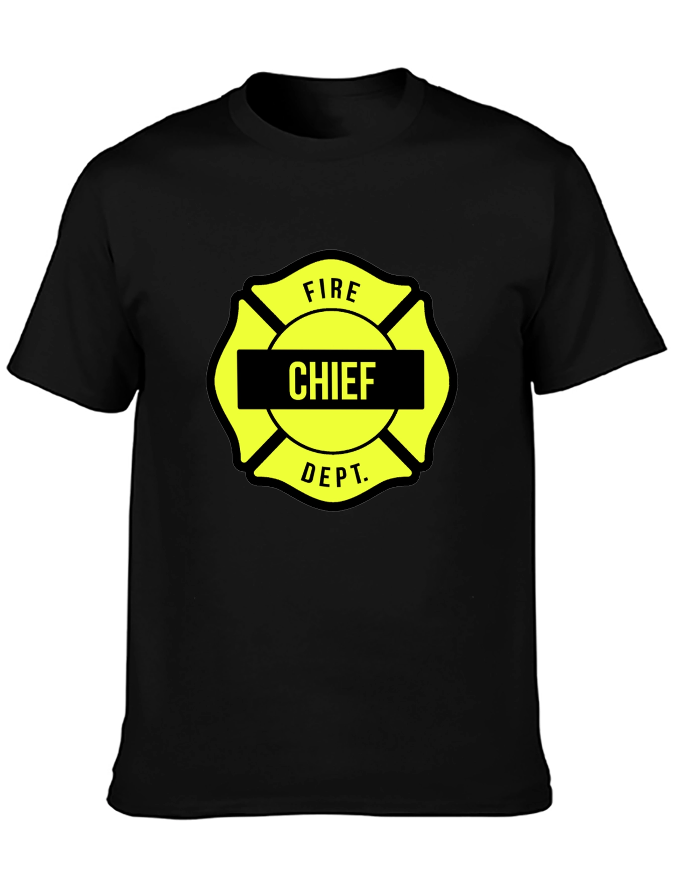 Fire Chief Maltese Cross Black T-Shirt