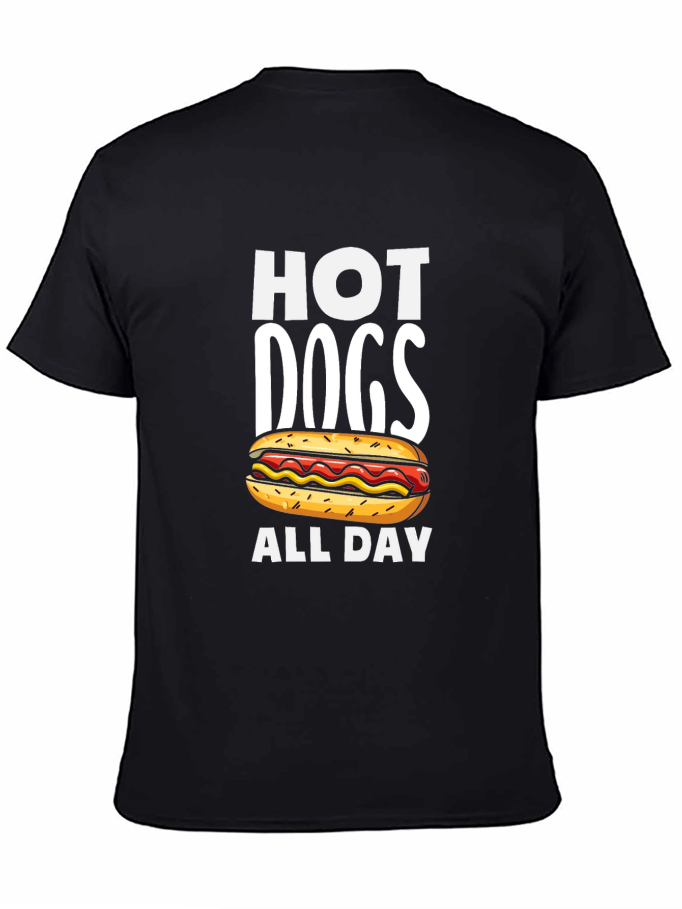 Hot Dogs All Day Black T-Shirt