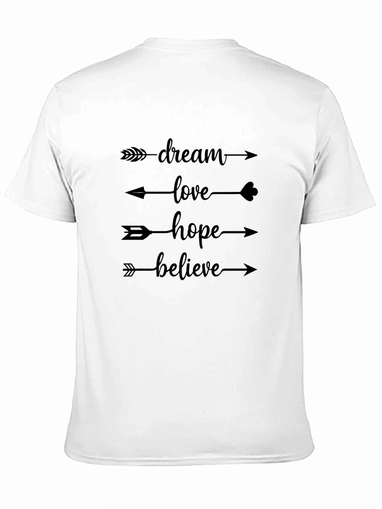 Dream Love Hope Believe Arrow Graphic Tee - Black