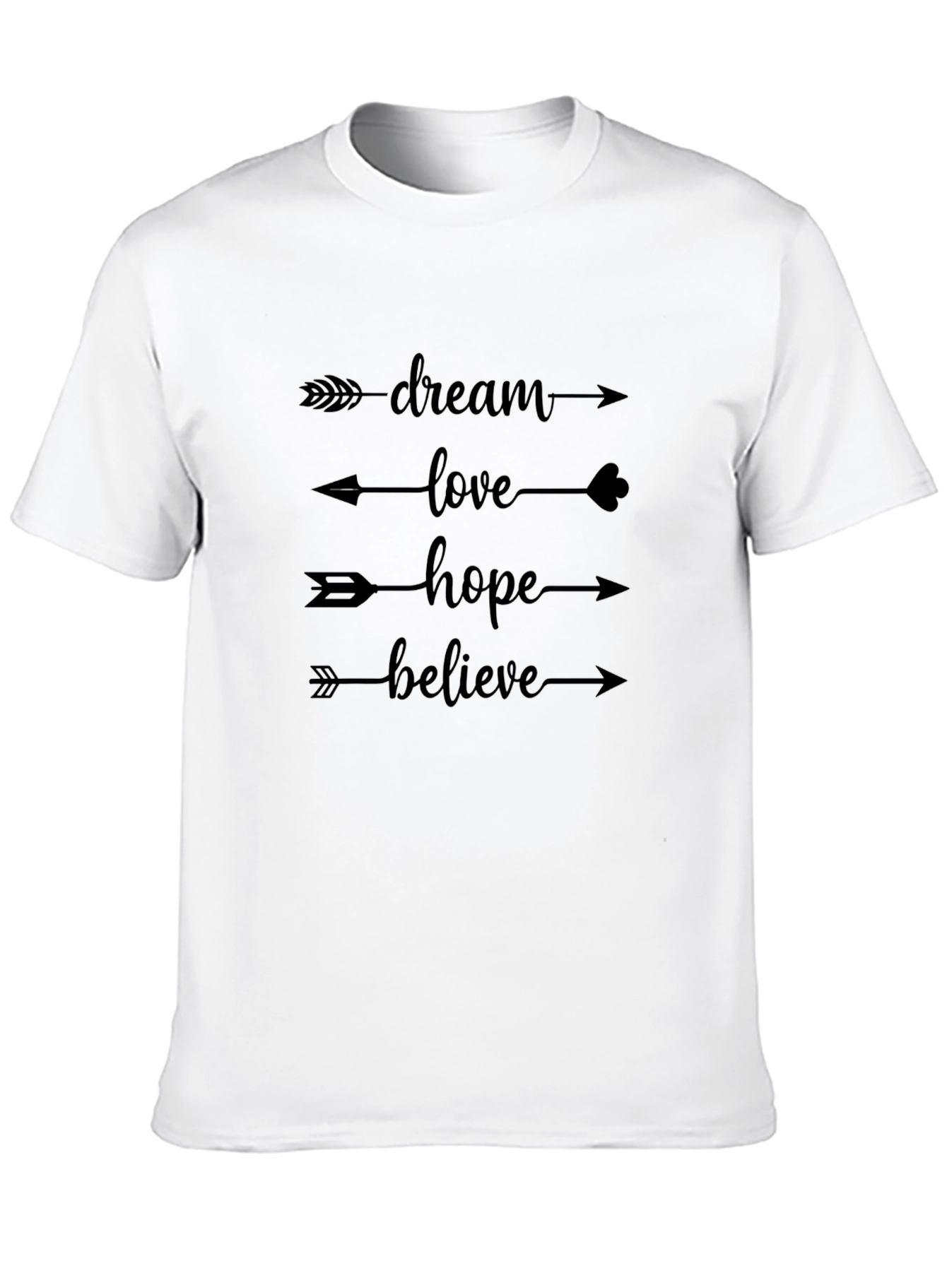 Dream Love Hope Believe Arrow Graphic Tee - Black