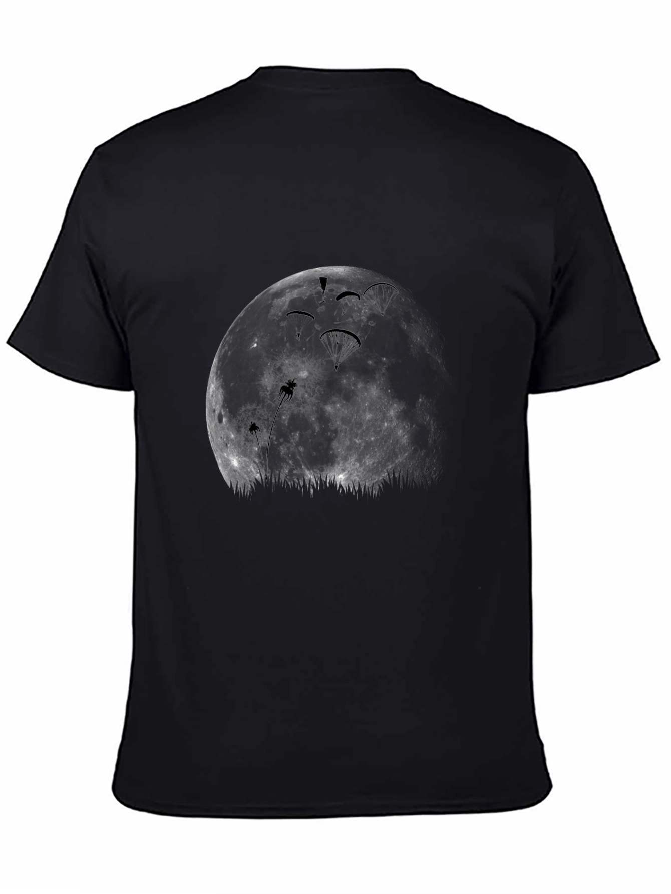 Moonlight Paragliding Black T-Shirt