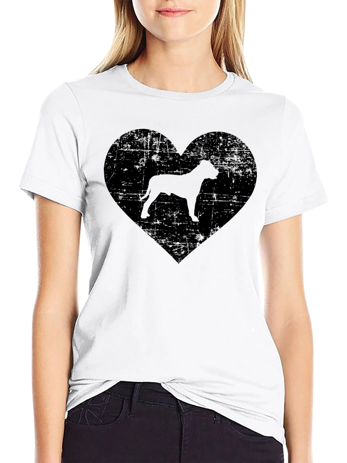 Dog Breed Heart Graphic T-Shirt - Black