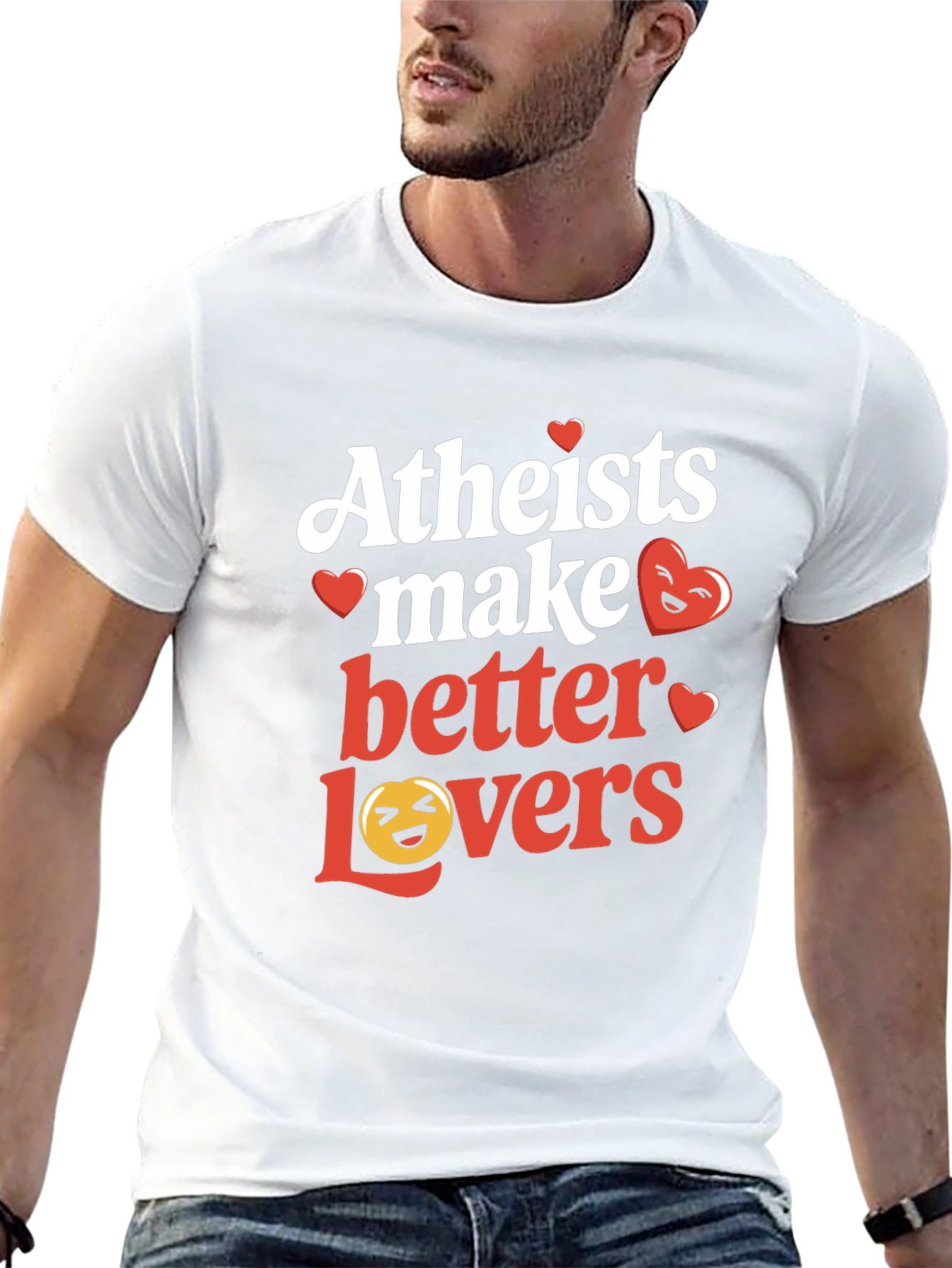 Atheists Make Better Lovers Graphic T-Shirt - Black