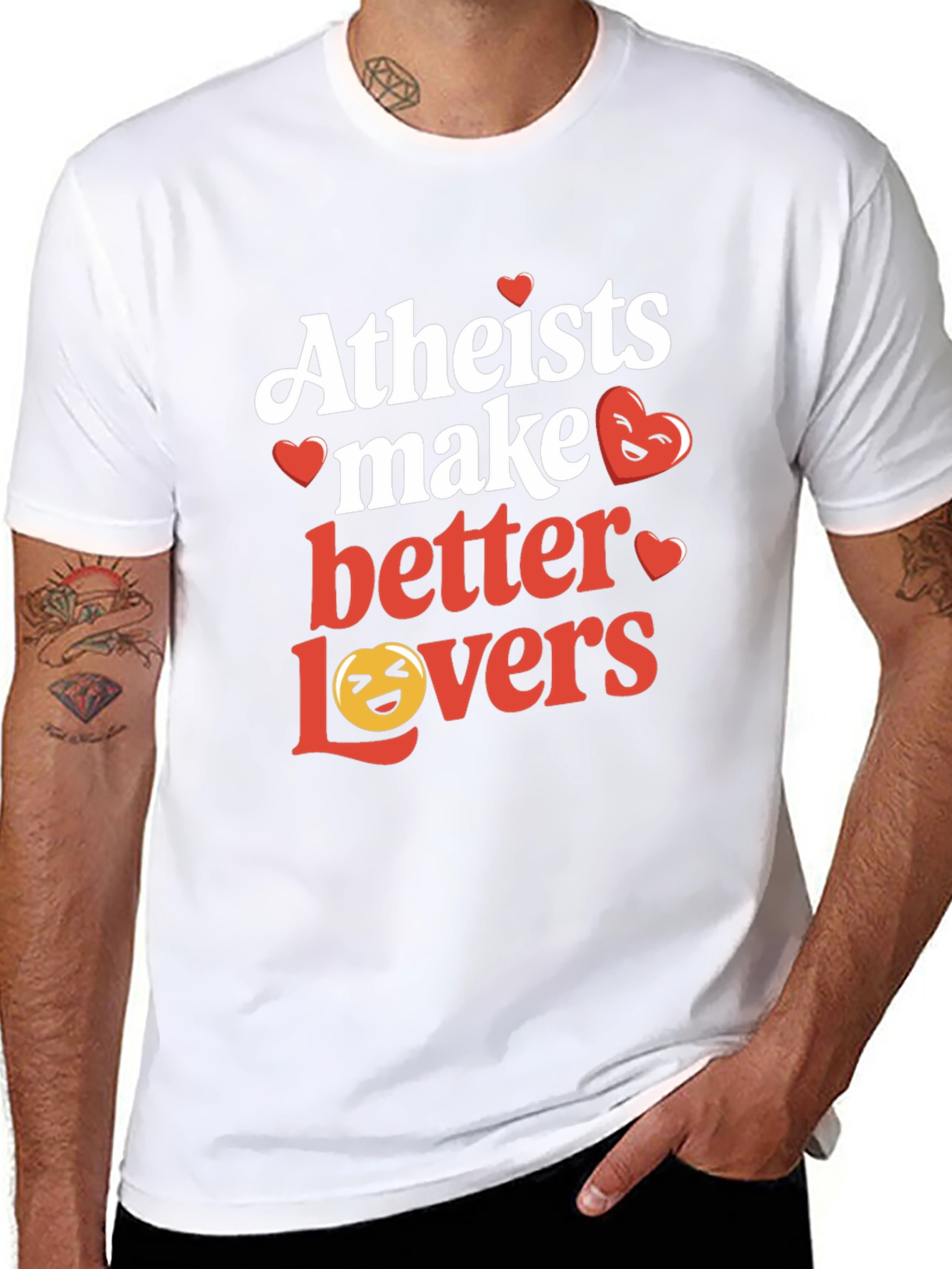 Atheists Make Better Lovers Graphic T-Shirt - Black