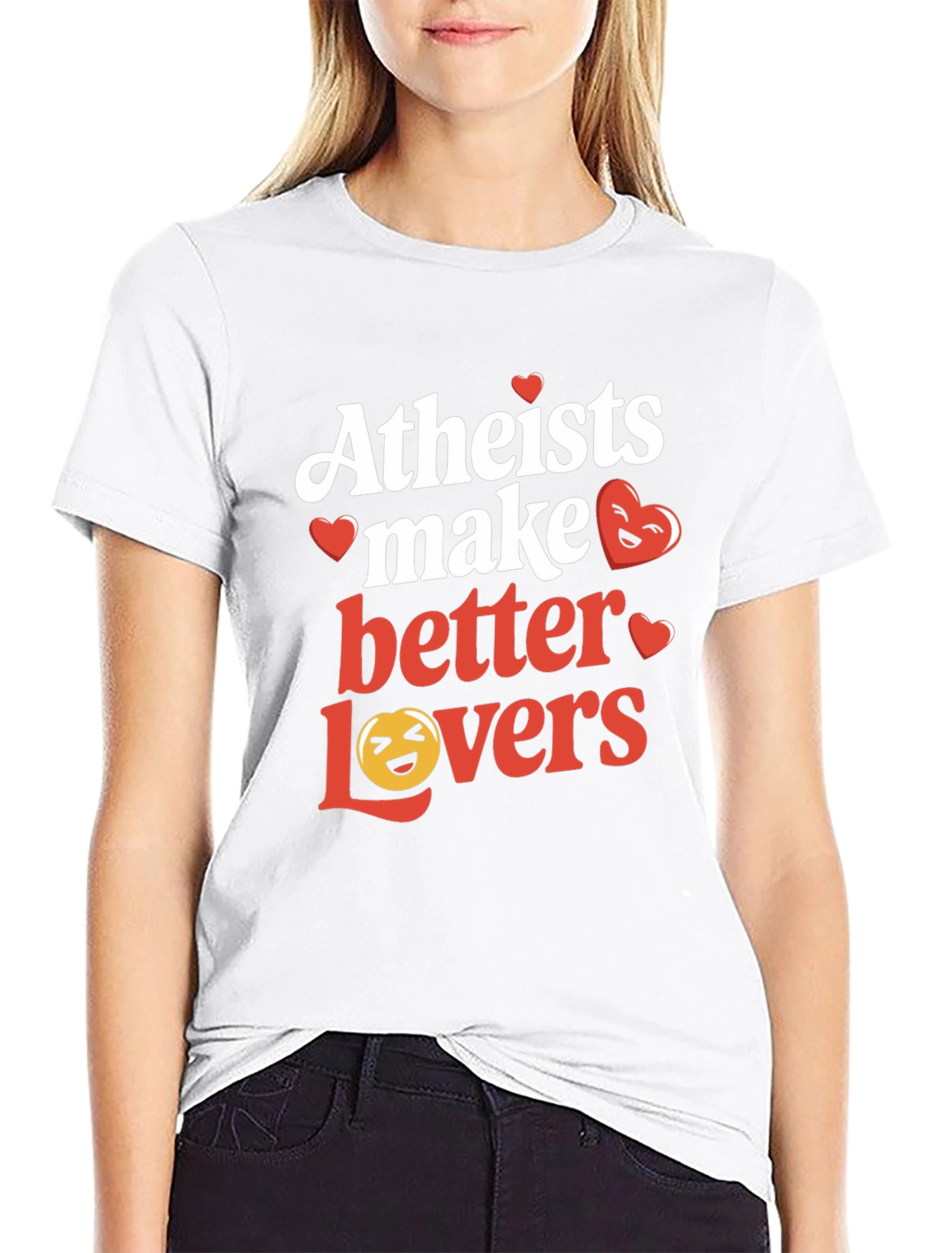 Atheists Make Better Lovers Graphic T-Shirt - Black