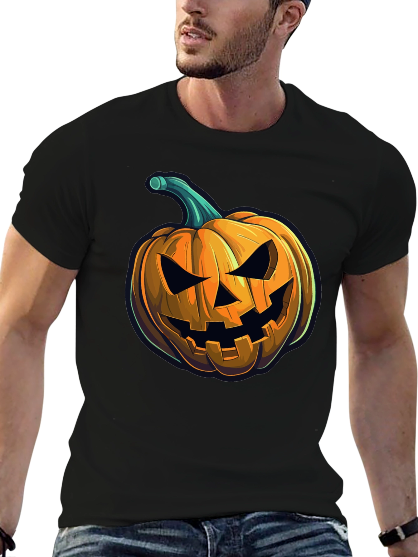 Spooky Pumpkin Graphic Tee - Halloween Style