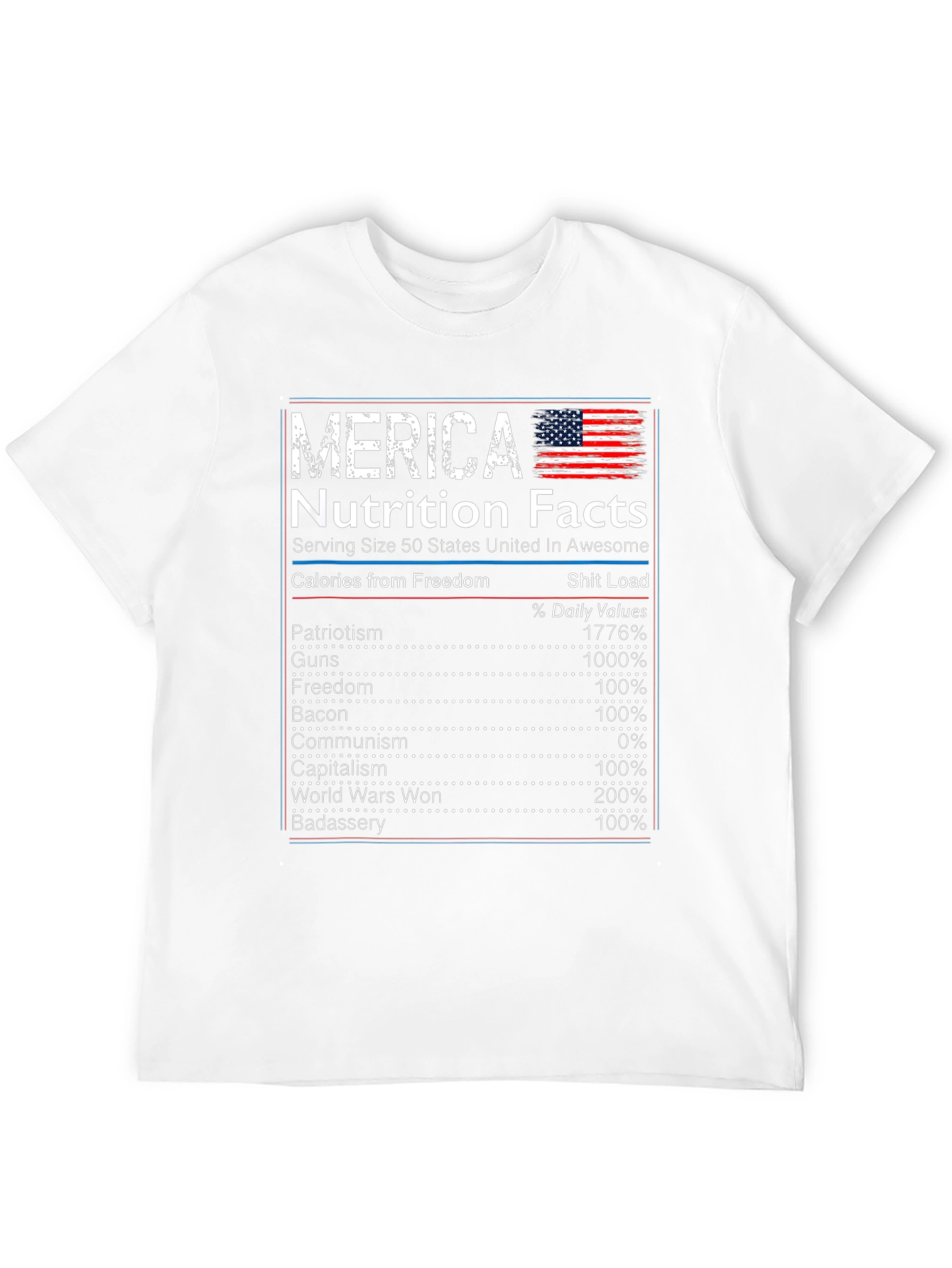 Merica Nutrition Facts Graphic Novelty T-Shirt