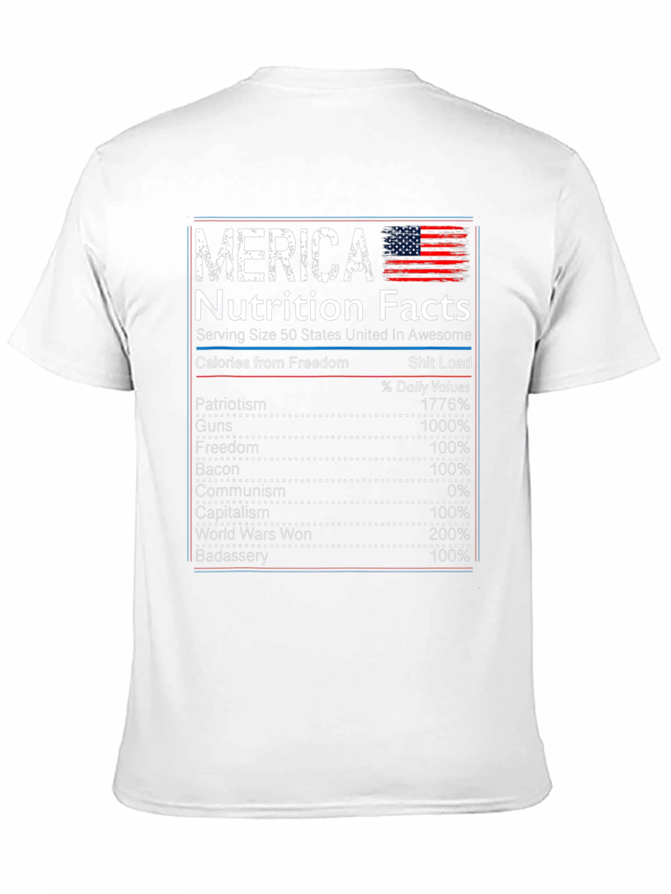 Merica Nutrition Facts Graphic Novelty T-Shirt