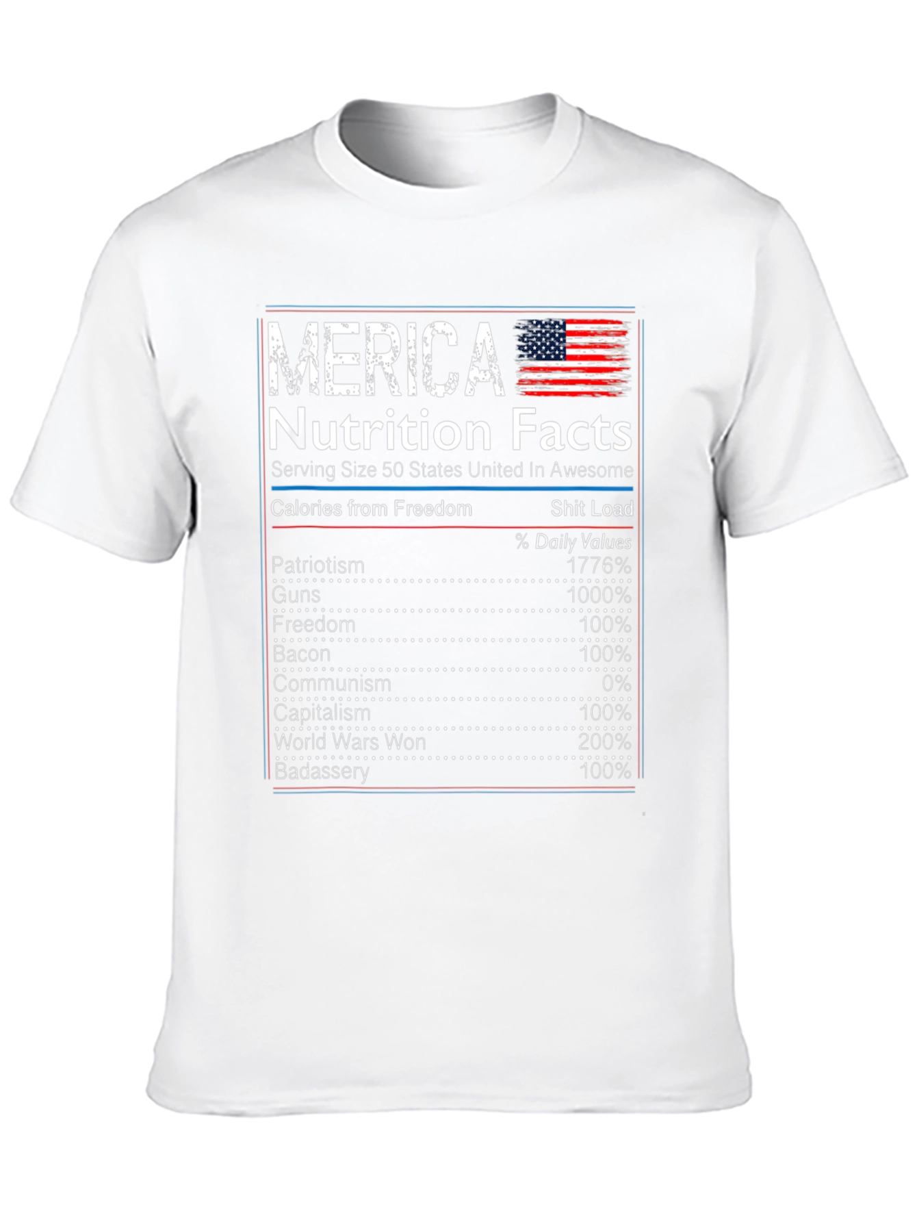 Merica Nutrition Facts Graphic Novelty T-Shirt