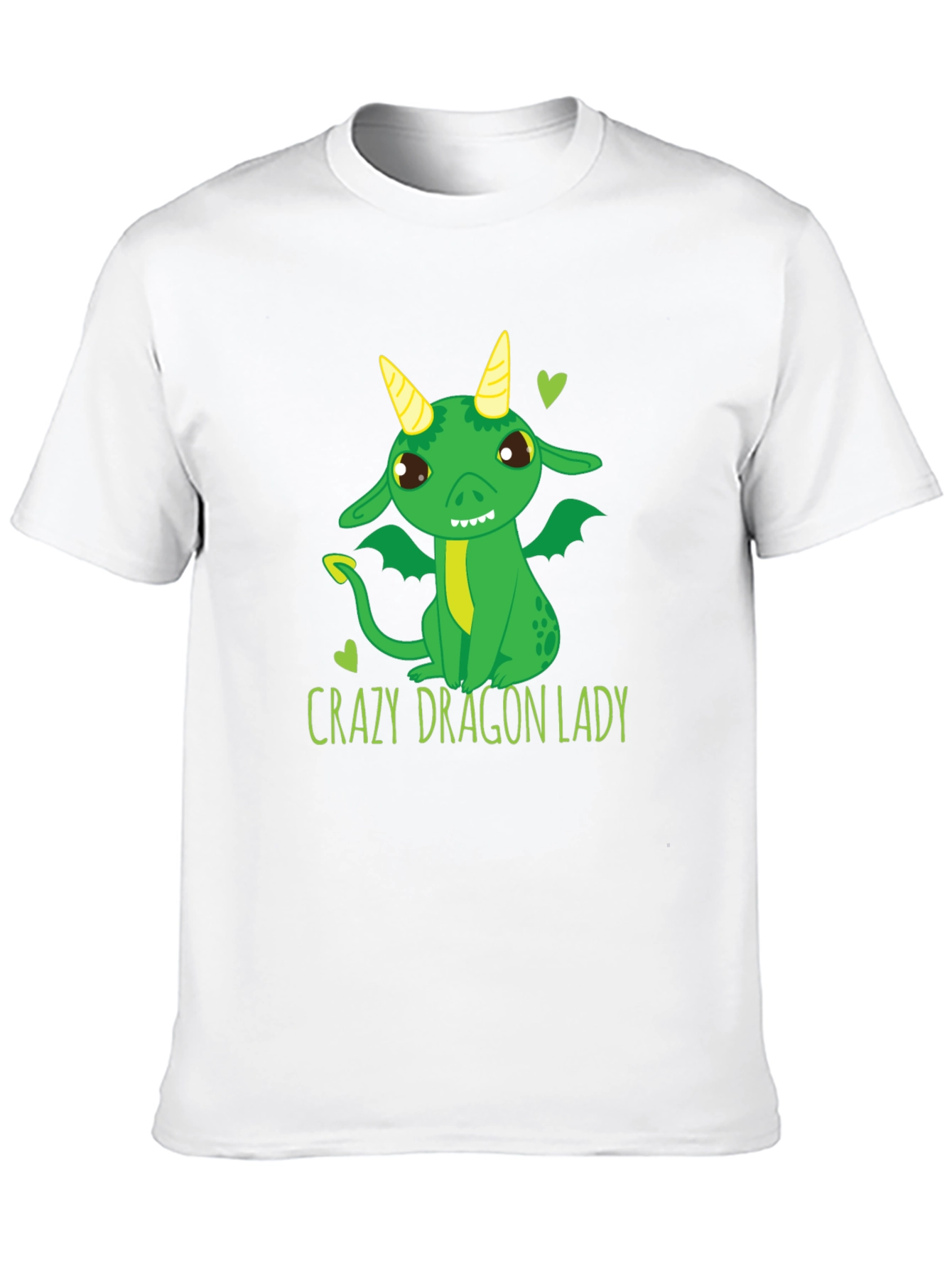 Crazy Dragon Lady T-Shirt Black Cute Cartoon
