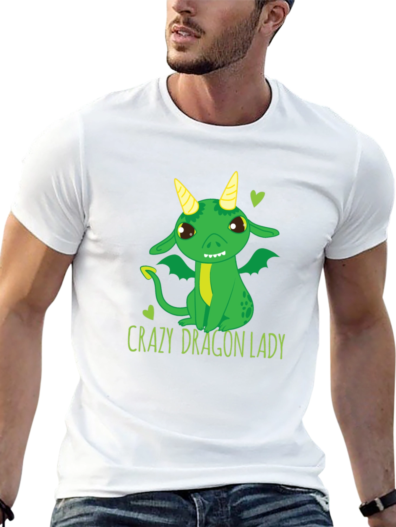 Crazy Dragon Lady T-Shirt Black Cute Cartoon