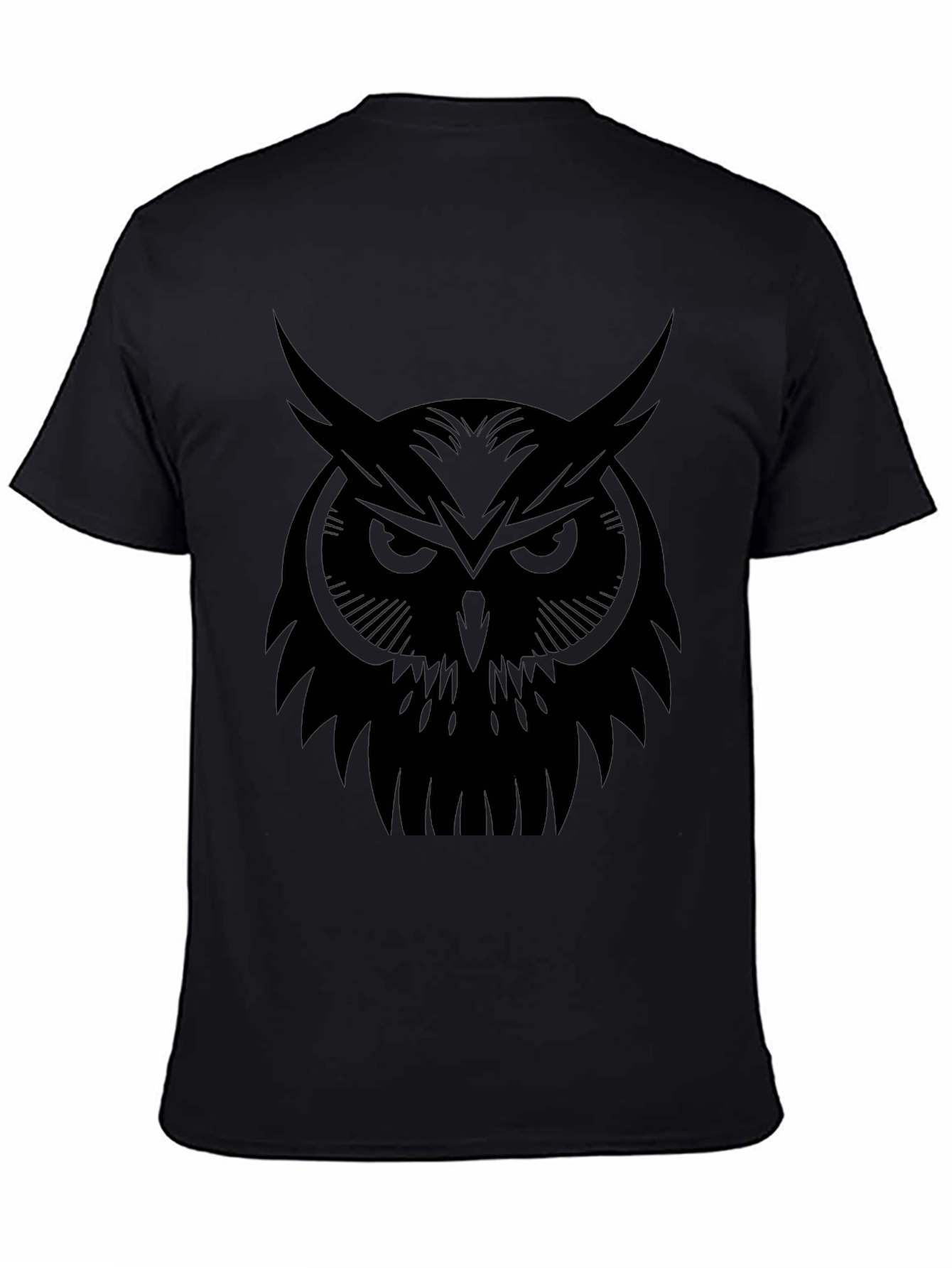 Mens Black Owl Graphic Tee