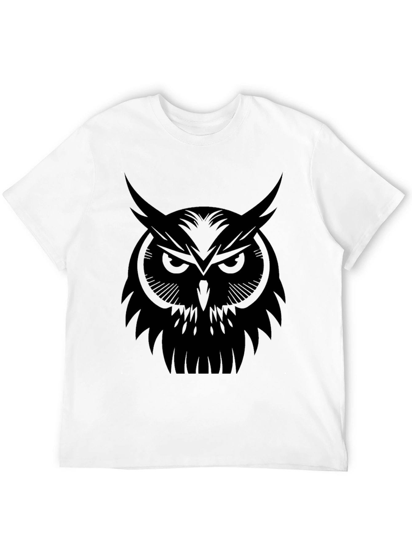 Mens Black Owl Graphic Tee