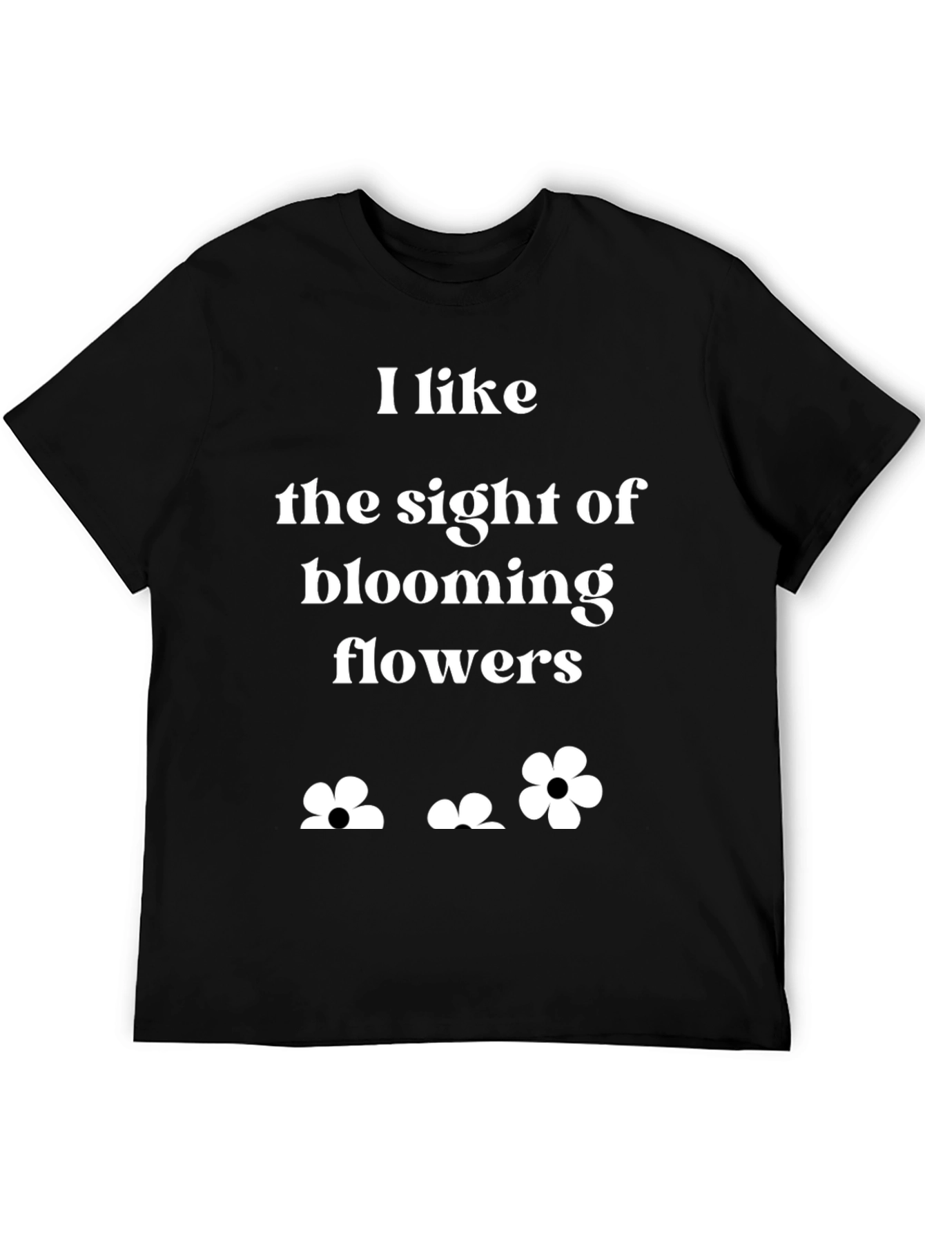 Blooming Flowers Graphic T-Shirt - Black