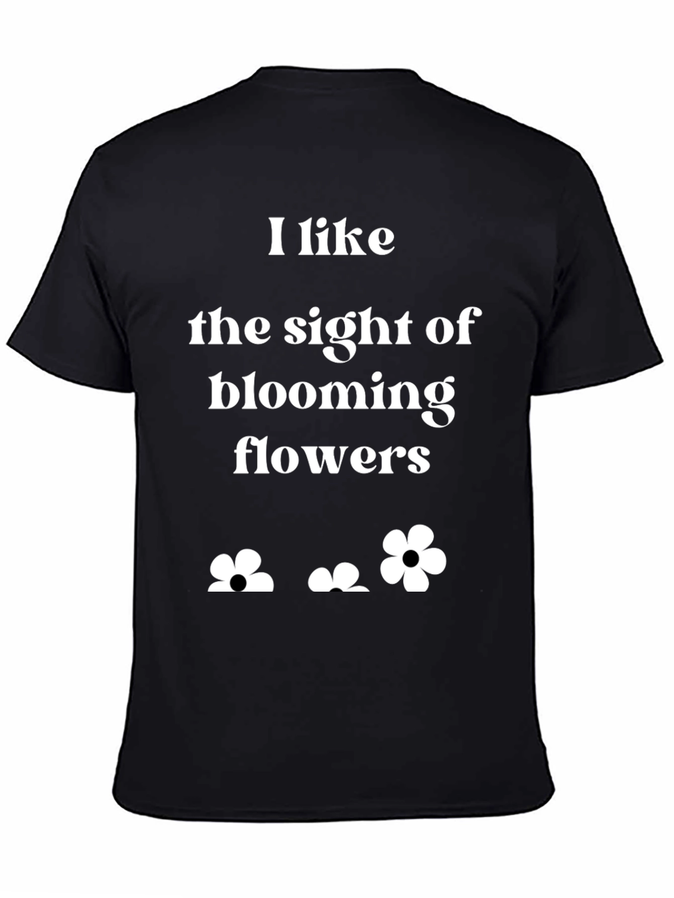 Blooming Flowers Graphic T-Shirt - Black
