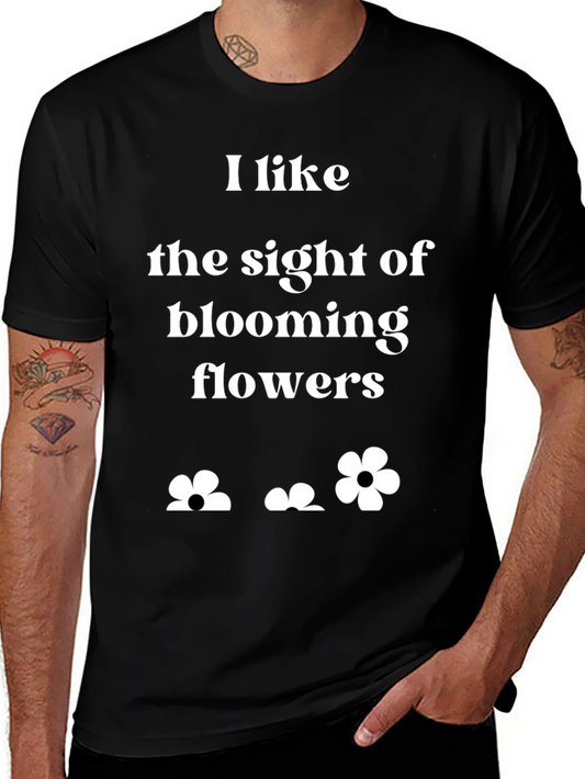 Blooming Flowers Graphic T-Shirt - Black