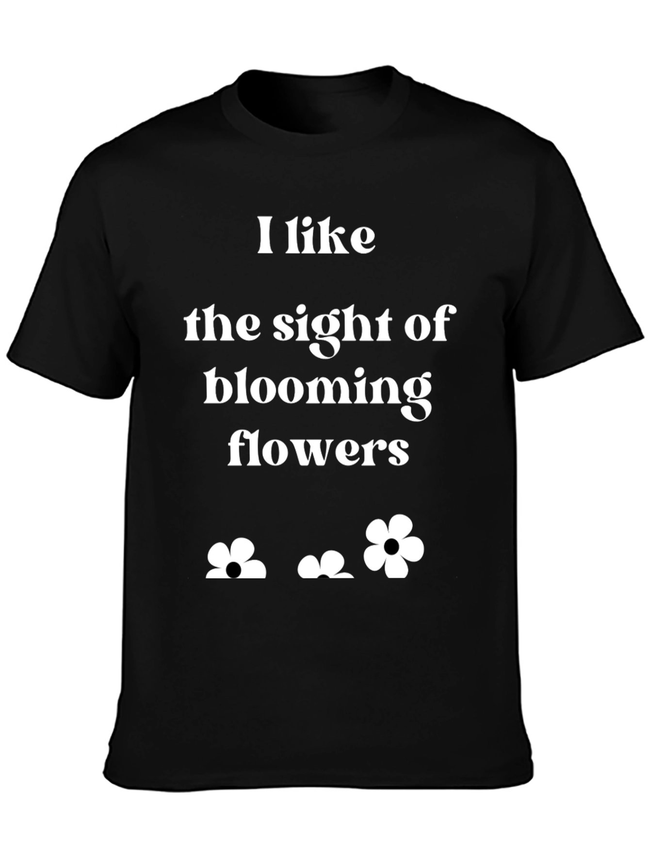 Blooming Flowers Graphic T-Shirt - Black