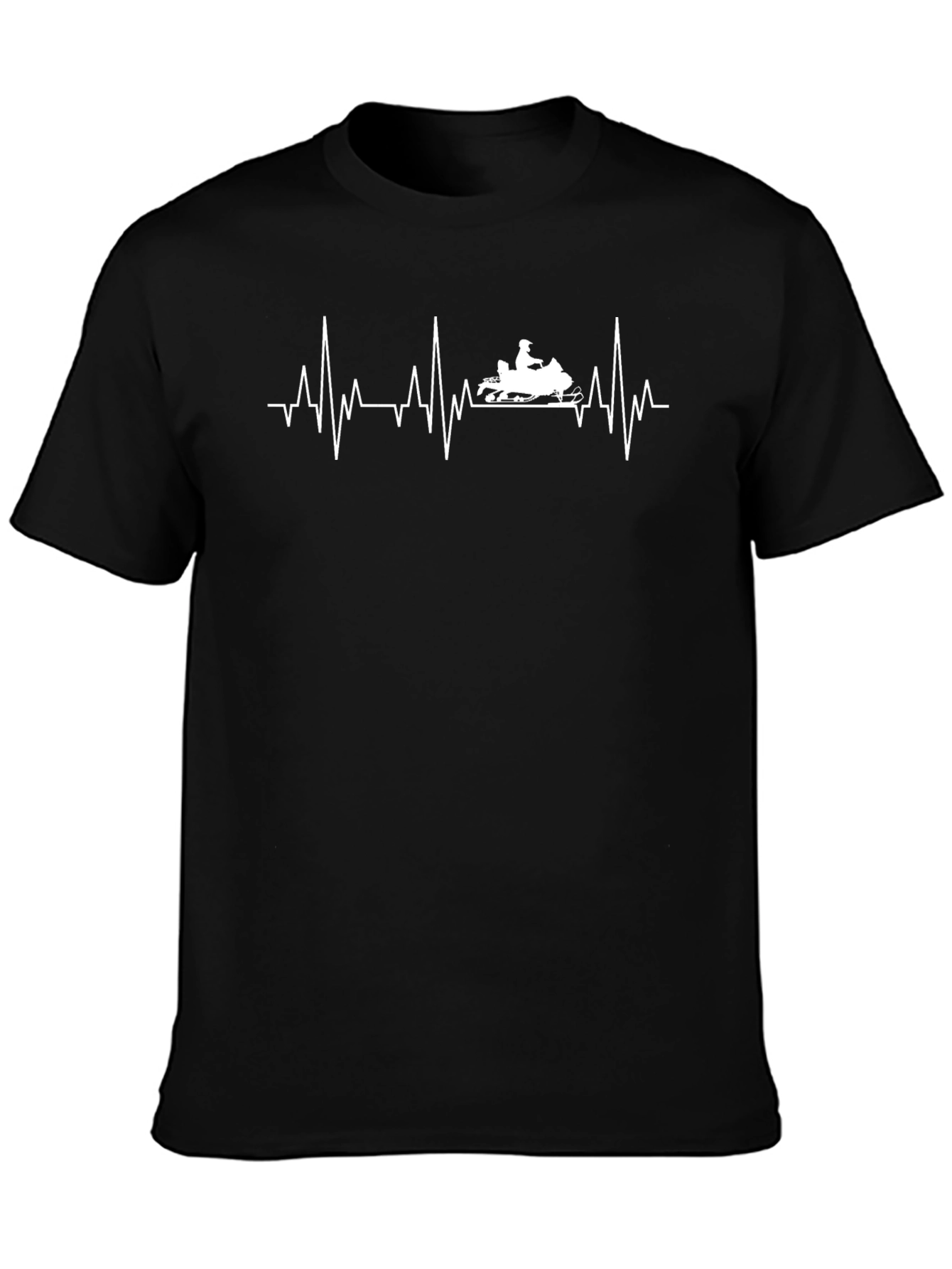 Snowmobile Heartbeat T-Shirt - Black